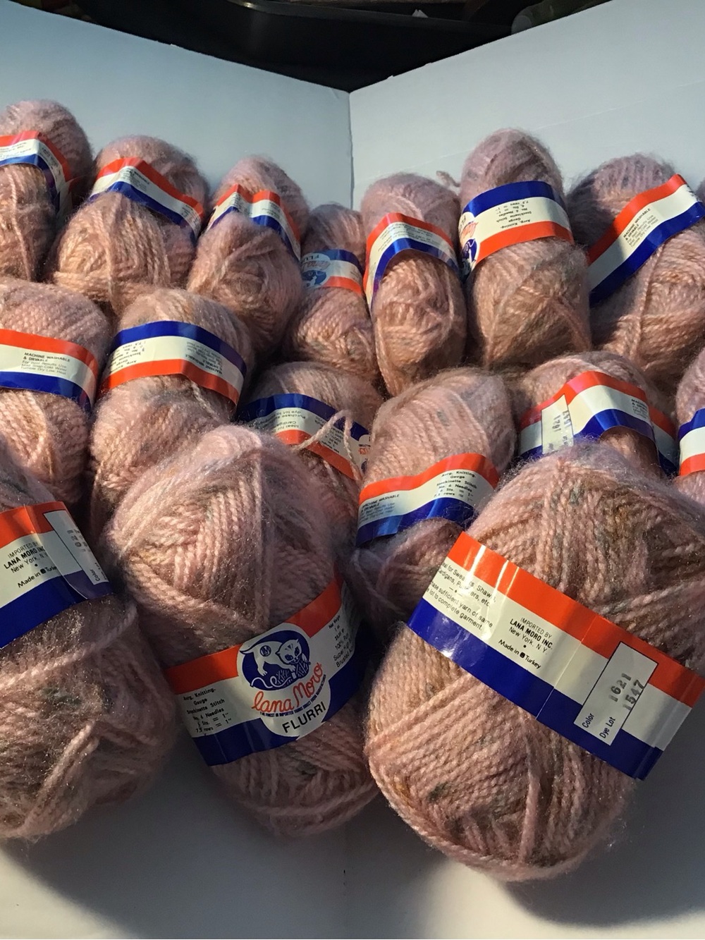 Lana Moro Flurri Brushed Acrylic Yarn 18 Skeins Variegated Pink Vintage DK